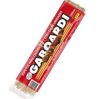 ESPETINHO PARA CHURRASCO MADEIRA  3,5 x 250 mm