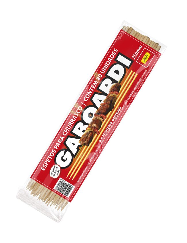 ESPETINHO PARA CHURRASCO MADEIRA  3,5 x 250 mm